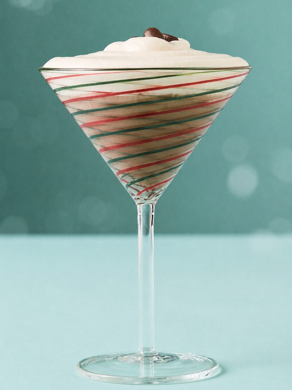 NEW Anthropologie Arabesque Martini Glasses, Set of 2, Green & Red, Christmas